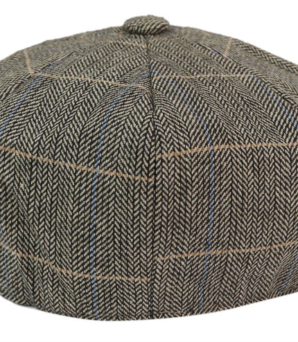 Mens Peaky Blinders Herringbone Newsboy Gatsby Flat Baker Hat
