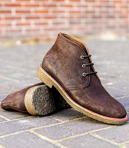 Panama Jack Men's Brown Leather Waterproof Lace-Up Desert Boots - Gael C37