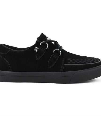 TUK Pointed Creeper Sneaker Black Suede Platform Shoes - A9178
