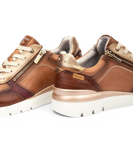 Pikolinos Women's Tan Beige Leather Sneakers Trainer Shoes - Cantabria