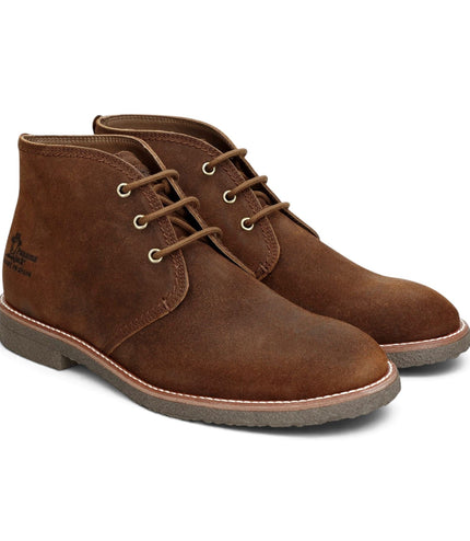 Panama Jack Men's Brown Leather Waterproof Lace-Up Desert Boots - Gael C38