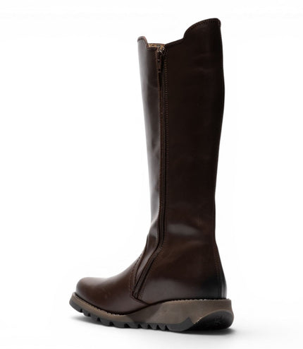 Fly London Womens Brown Leather Knee-High Long Boots - SOIF361