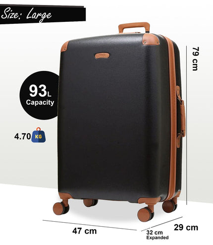 Amble Large Hard Shell Suitcase in Black