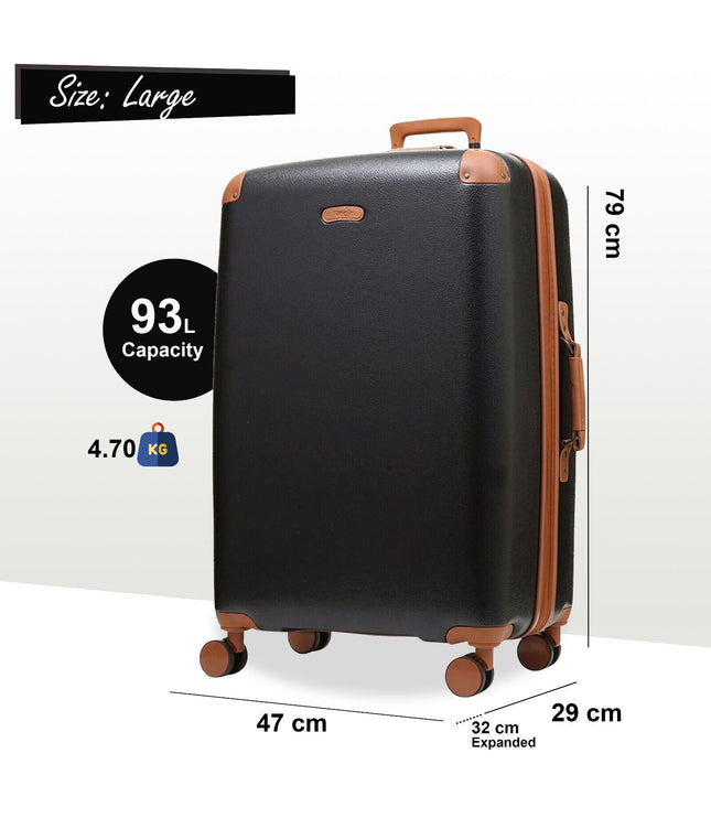 Amble Large Hard Shell Suitcase in Black