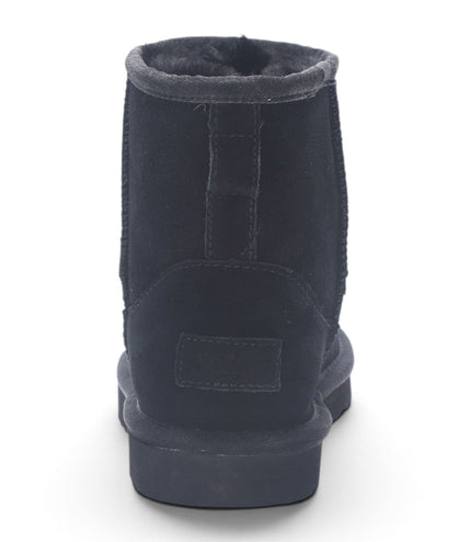 Women’s Black Genuine Sheepskin Real Fur Winter Ankle Boots - Frost