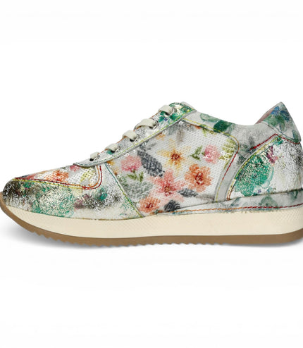 Laura Vita Women's Gycmo 58 Green Floral Leather Trainers Sneaker Shoes