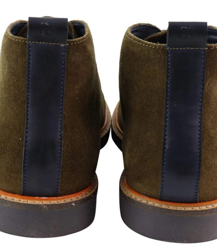 Mens Khaki Suede Lace Up Chukka Boots