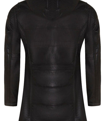 Women's Leather Quilted Parka Coat-Allentown
