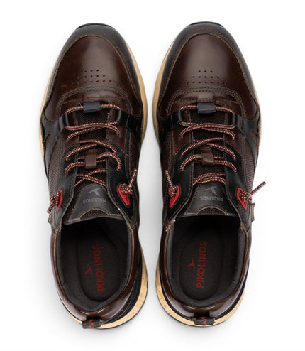 Pikolinos Men's Brown Leather Sneakers Slip-on Trainers Shoes - Aranda