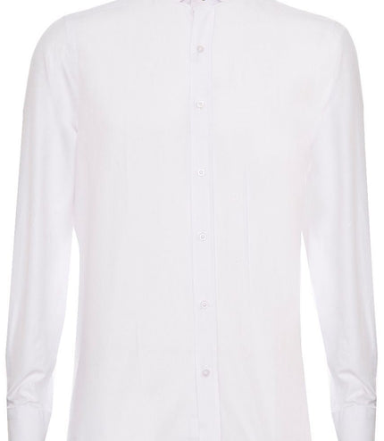 Mens Peaky Blinders Removable Collar Nehru White Collarless Shirt