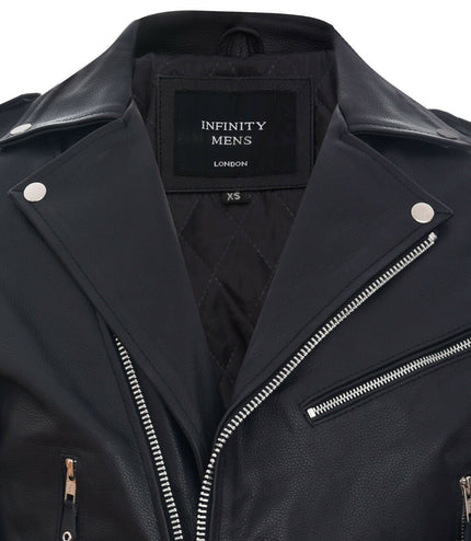 Mens Fringe Hide Leather Biker Jacket- Tokyo