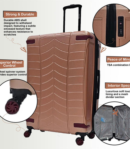 Chilton Set of 5 Hard Shell Suitcase in Rose Gold