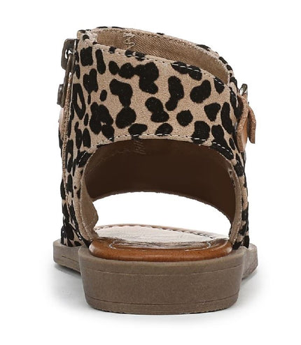 Blowfish Malibu Women's Brown Leopard Strappy Low Wedge Sandals - Denver