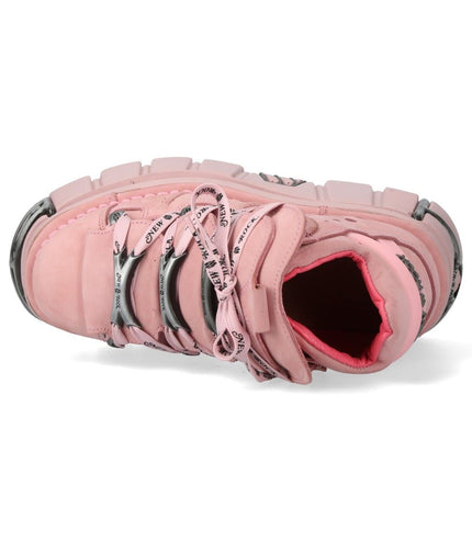 New Rock M-106-C153 Pink Tower Platform Gothic Punk Ankle Boots