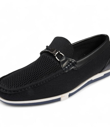 Men's Black Lightweight Mesh Slip-On Breathable Loafers