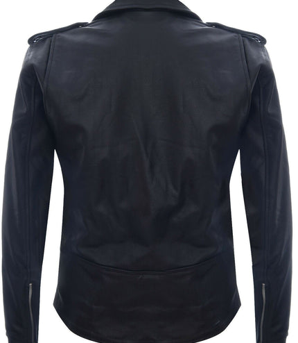 Mens Cow-Hide Black Brando Jacket -Venice - Black