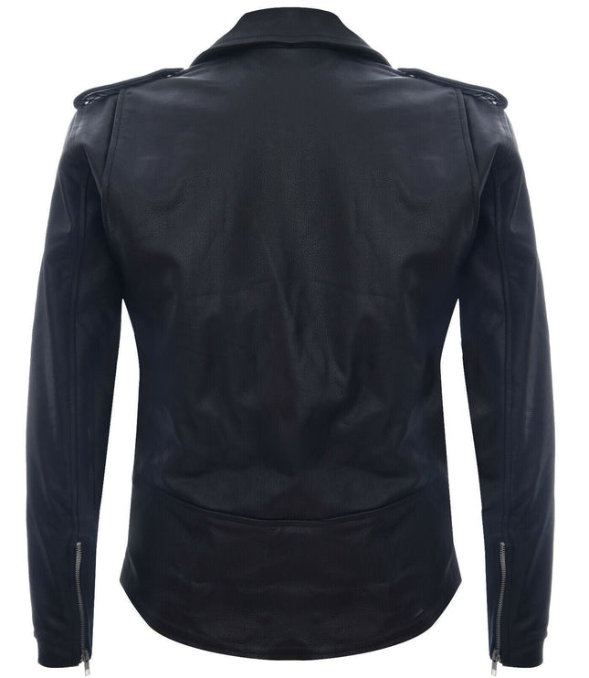 Mens Cow-Hide Black Brando Jacket -Venice - Black