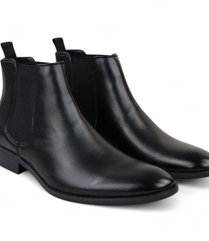 Men's Black Chelsea Slip-On Office Ankle Boots