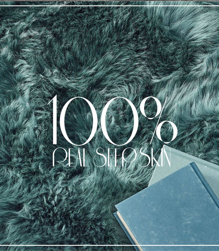 Genuine Thyme Green Sheepskin Natural Silky Soft Fluffy Real Wool Rug