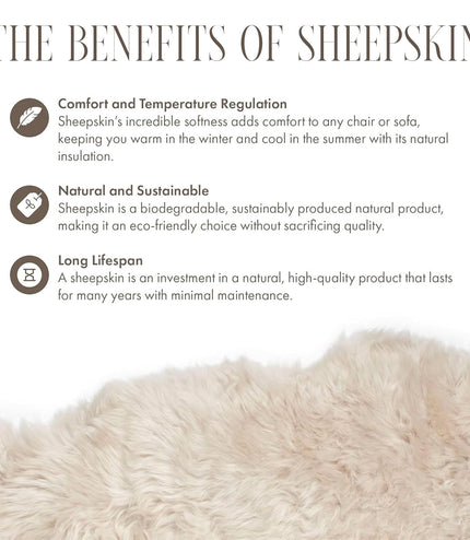 Genuine Cream Linen Sheepskin Natural Silky Soft Fluffy Real Wool Rug
