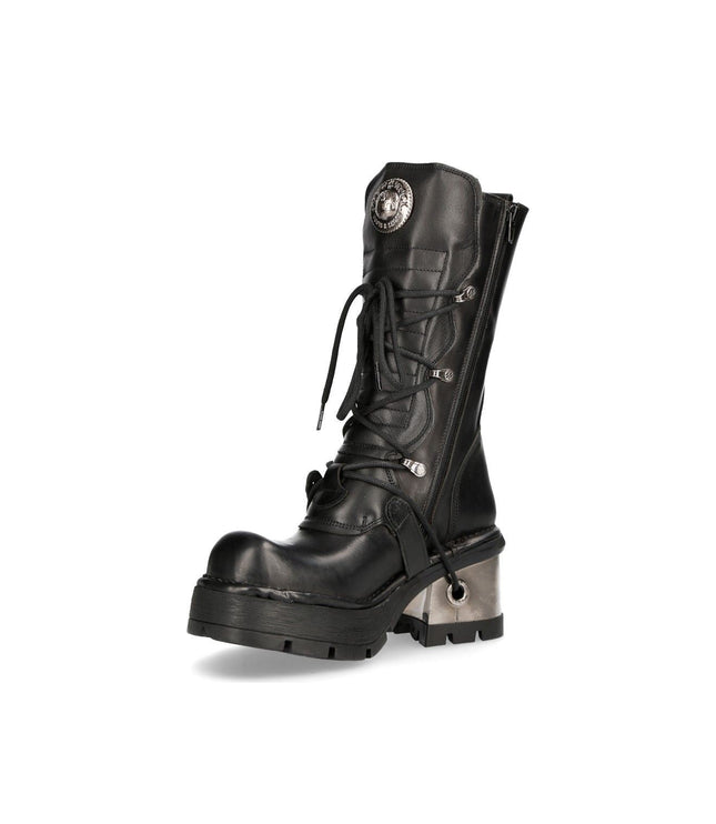 New Rock Women'S Leather Gothic Mid-Calf Boots - 373-S33