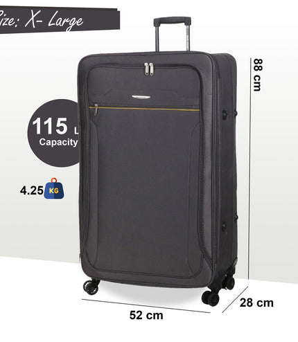 Cinderford Extra Large Soft Shell Suitcase in Grey