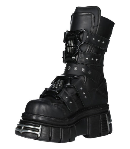 New Rock Goth Platform Leather Boots-M-MET422-S1