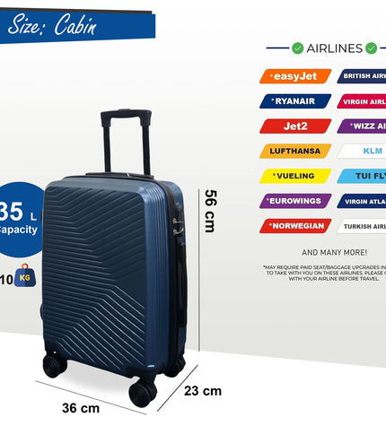 Junee Cabin Hard Shell Suitcase in Blue