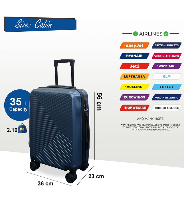 Junee Cabin Hard Shell Suitcase in Blue