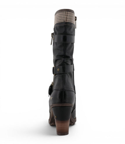 Mustang Women's Black Mid-Calf Heeled Long Boots - M0162001
