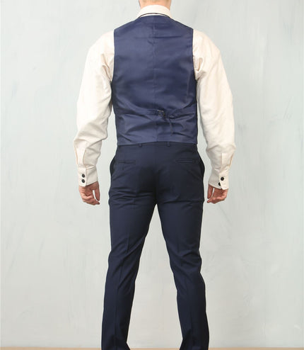 Men's Navy 3 Piece Formal Classic Prom Suit Workwear