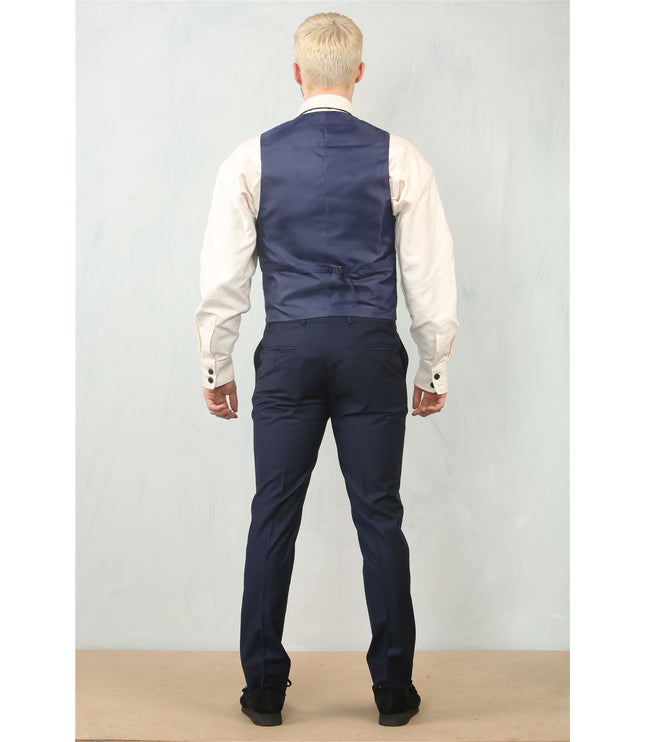 Men's Navy 3 Piece Formal Classic Prom Suit Workwear