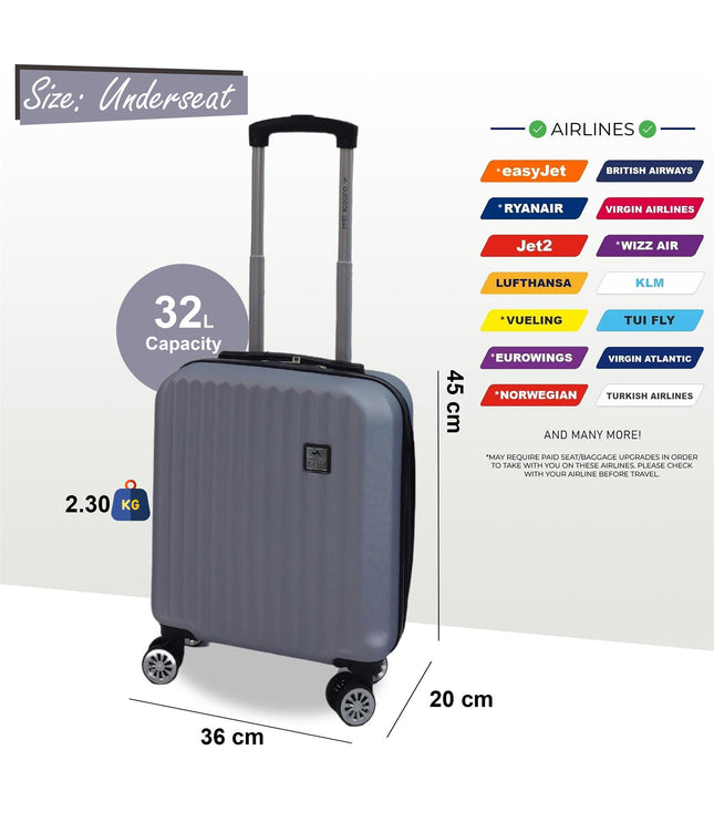 Alsager Underseat Hard Shell Suitcase in Silver