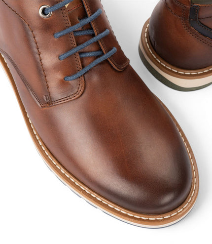 Pikolinos Men's Brown Leather Lace-Up Ankle Smart Boots - Berna