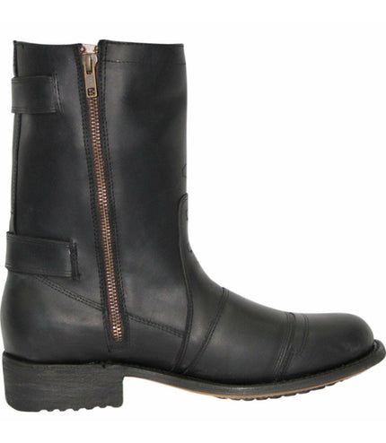 Grinders Mens Black Leather Cowboy Boots - Route 66