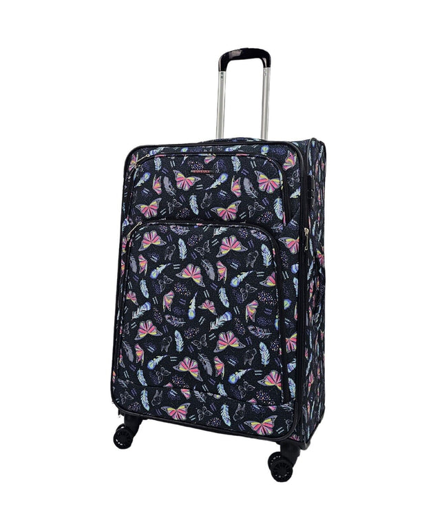 Ashbourne Large Soft Shell Suitcase in Butterfly