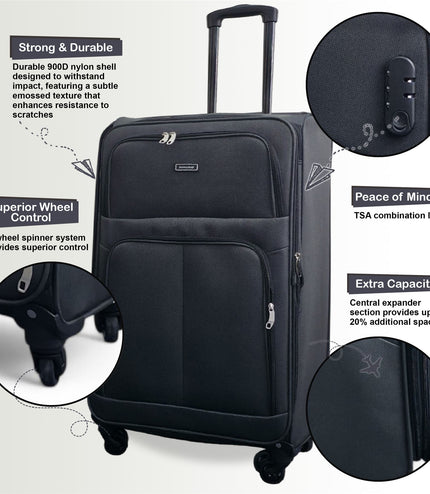 Tahara Cabin Soft Shell Suitcase in Grey
