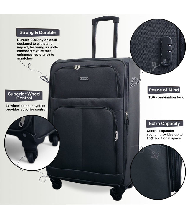 Tahara Cabin Soft Shell Suitcase in Grey