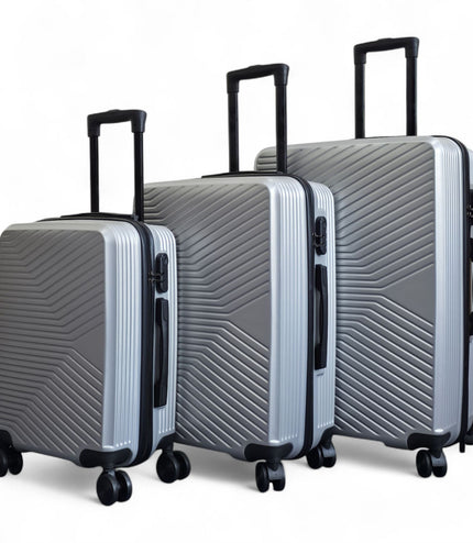 Junee Set of 3 Hard Shell Suitcase in Silver