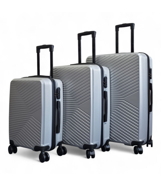 Junee Set of 3 Hard Shell Suitcase in Silver