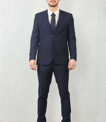 Men's Navy 3 Piece Formal Classic Prom Suit Workwear