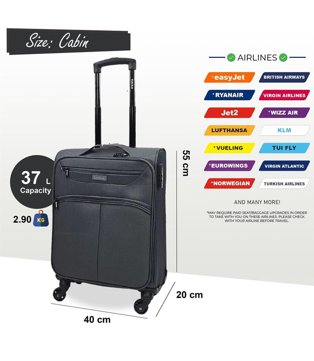 Ashford Cabin Soft Shell Suitcase in Grey