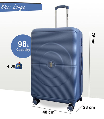 Seto Large Hard Shell Suitcase in Light Blue