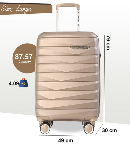 Forster Large Hard Shell TSA Suitcase in Champagne Beige