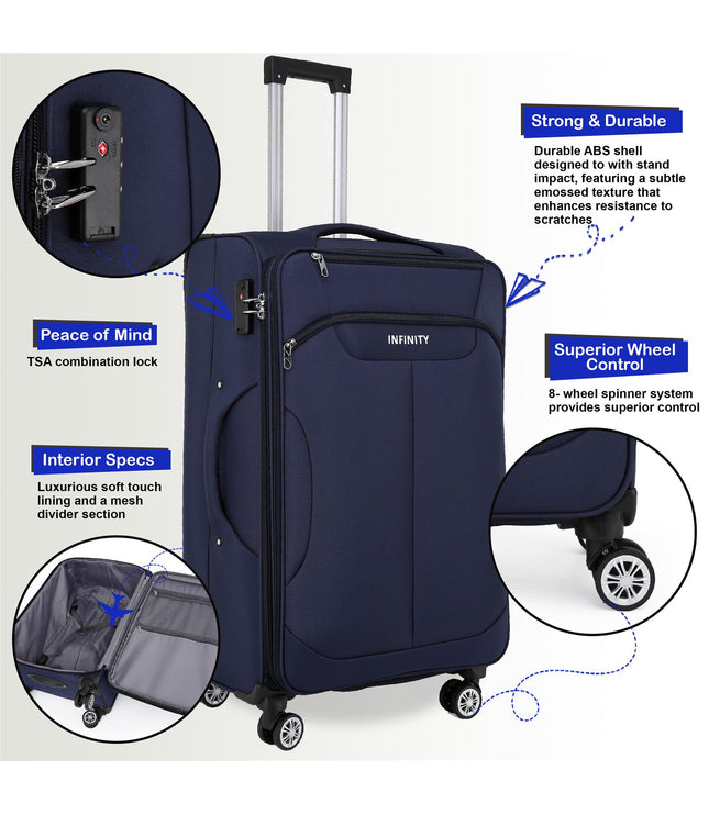 Delta Cabin Hard Shell Suitcase in Navy