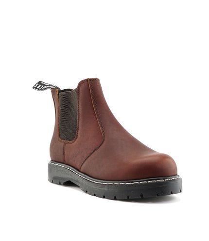Grinders Unisex Wine Chelsea Acs Leather Ankle Slip On Boots