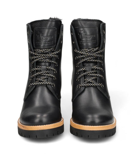 Panama Jacks Women's Black Leather Padma B11 Ankle Boots