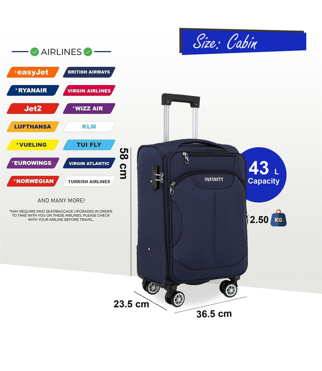 Delta Cabin Hard Shell Suitcase in Navy