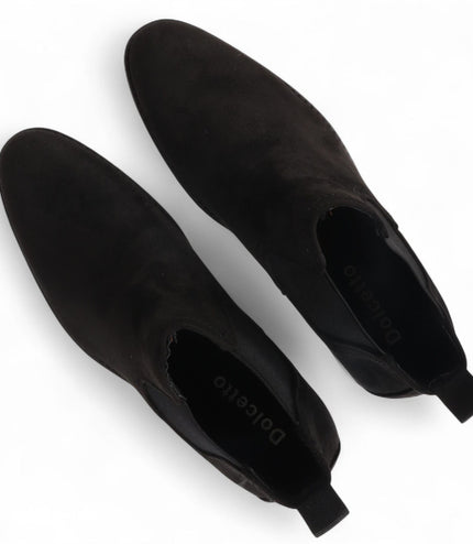 Men's Black Suede Chelsea Boots Real Leather Lined Slip-On