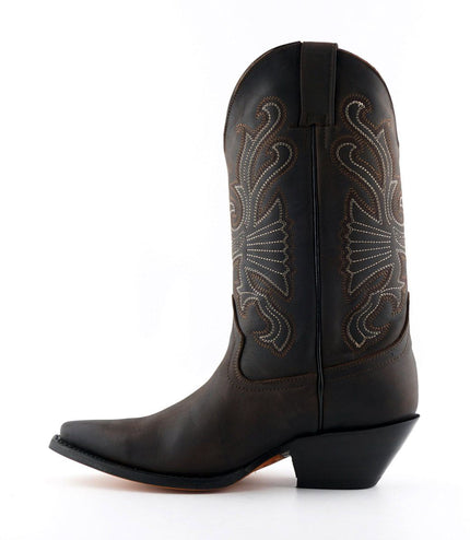 Grinders Brown Leather Western Cowboy Boots - Buffalo
